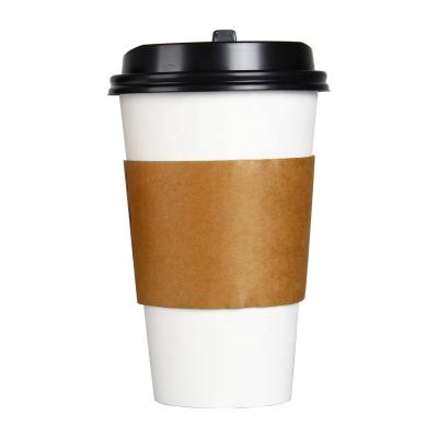 China High Quality Recycled Materials 12oz Disposable Hot Drink Coffee Paper Cup With Lid And Sleeve for sale