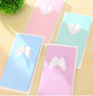 China Europe Creative Wings Love Greeting Card Blessing Card Greeting Card With Envelope for sale