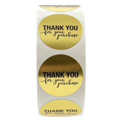 China White Paper Custom Hot Stamping Thank You Gift Sticker Round Commercial Sealing Stickers for sale