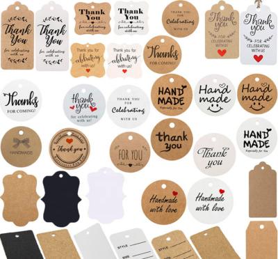 China Viable Custom Logo Kraft Paper Hang Label Jewelry Apparel Christmas Gift Tags for sale