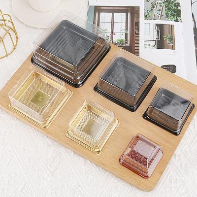 China Recyclable Portable Napkin Packaging Box Transparent Cute Log Pastry Baking Box for sale