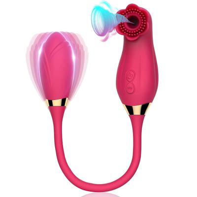 China Hot Female Amazon Nipple Sucker Vibrator 2 in 1 Rose Suction Women Clitoris Clitoris Sucking Vibrator Sex Toys for sale