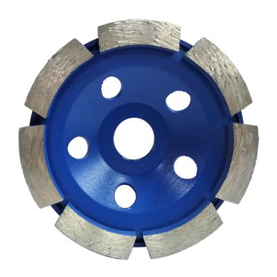 China High Efficiency Single Row Non Ferrous Metal Segmented Diamond Grinding Cup Wheel For Concrete Floor for sale