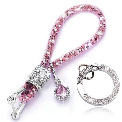 China Fashionable Car Souvenir Gifts Crystal Car Keychain Bling Rhinestones Key Chain Accessories for sale