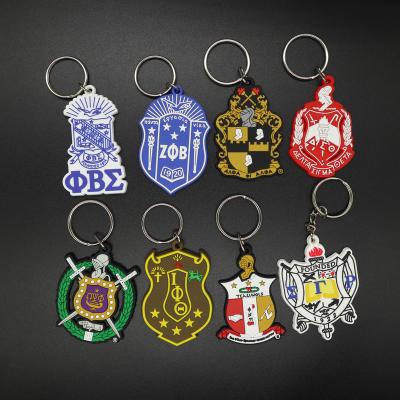 China Promotion Groups All Plastic Psi Greek Rubber Epsilon Epsilon Military Kappa Letters Key Chain Fraternity Gift Sets for sale