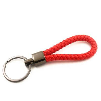 China 2021 Promotion Gift Amazon ebay PU Card Holder Red Color Woman Hot Selling Leather Key Chain Key Chain for sale