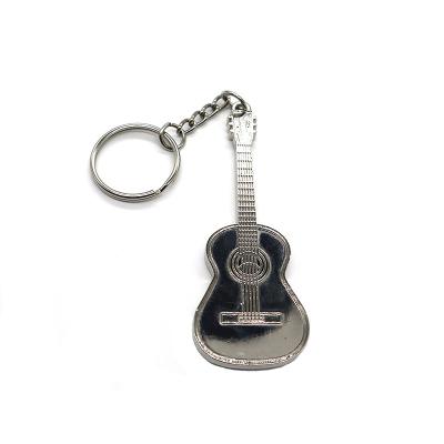 China Advertising Custom Wholesale Custom Metal Zamac Stainless Steel Keychains Guitar Key Chain Holder for sale