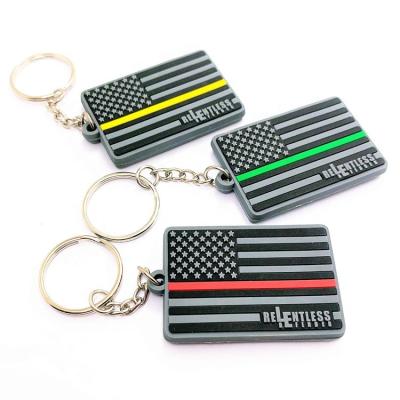 China Promotion Lowest Price Custom 2D 3D Keychains Rubber PVC National Flag Soft Key Chain With Ring for sale