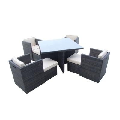 China Minimalist 4pcs Patio Outdoor Rattan Table Wicker Sofa Furniture Set With Cushions for sale