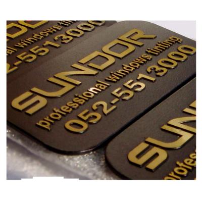 China Custom Body Stickers Brand Logo Fashion Decorative Thin Name Plate Metal Nameplates for sale