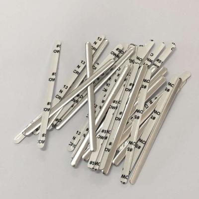 China Face Mask Nose Wire Strips Metal Nose Bridge Wire Factory Direct Sale Custom Aluminum Silver Color 85mm, 90mm Huali for sale