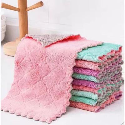 China Viable Hot Sale Microfiber Kitchen Dish Cloth Towel Absorbent Kitchen Cleaning Towel for sale