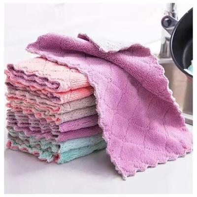 China Sustainable Kitchen Towels Highly Absorbent Microfiber Absorbent Kitchen Dish Cloth Towel for sale