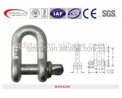 China Carbon Steel G209 G210 Shackle Bow Shackle for sale