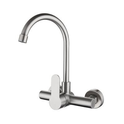 China Modern Cheap Hot And Cold Stainless Steel Mixer Taps Wipe Basin Balcony Laundry Basin Rotating In Wall Tuscany Kitchen Faucet for sale