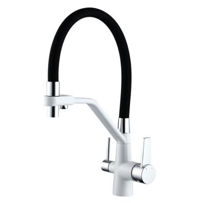 China Modern Black And White Brass Cheap Kitchen Faucet With Water Filter Kitchen Taps Mixer Tap for sale