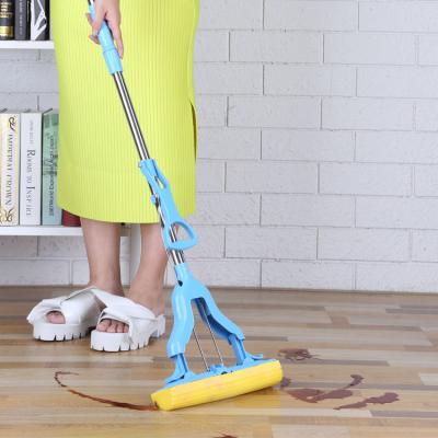 China Good price viable new type blue folds mop head 28cm wide pvc sponge broom for sale