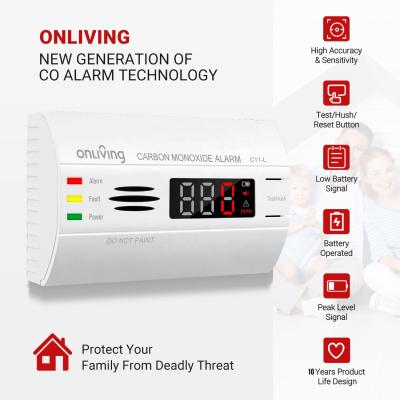 China Hot Sale Combined Smoke Sensor Carbon Monoxide Detector and Smoke Detector Detector with Led Display CE Standard for sale