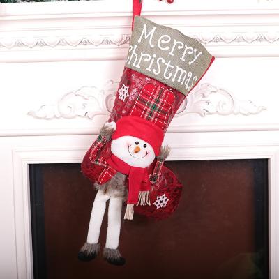 China Christamas Home Decoration Christmas Stockings Hanging Christmas Ornaments Candy Gift Bags Long Legs Christmas Stockings for sale