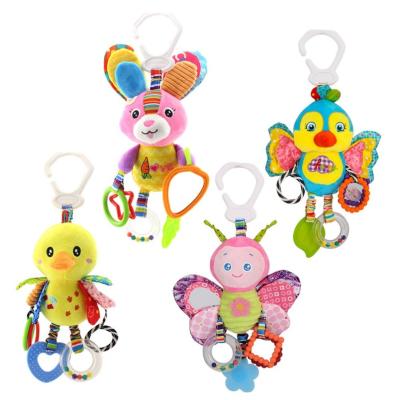 China High Quality Educational Newborn Toys Cotton PP Animal Baby Rattles Grasp Ability Training Dolls Stroller Infant Bed Hanging Bell Plush Toys Teether Set for sale