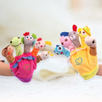 China Storytelling Designs Plush Toy Doll Telling Stories Hand Puppet Animal Glove Washable Stuffed Plush Toy Fingers Puppet With Music for sale