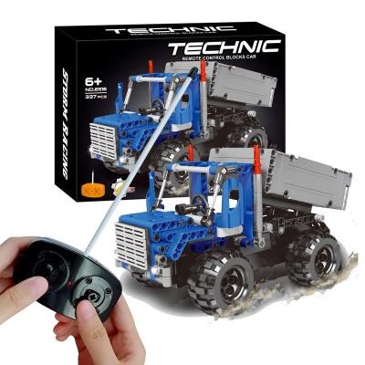 China Wholesale OEM ODM 337pcs 3.9V 4CH RC Truck Remote Control Electronic Toy RTS With USB Cable Building Blocks Set Toy Bricks Car for sale