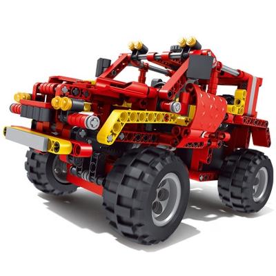 China Construction Car Toy Building Blocks Set Racing Toy Bricks OEM ODM 409pcs Power Electronic Friction Rod Building Toy Car for sale