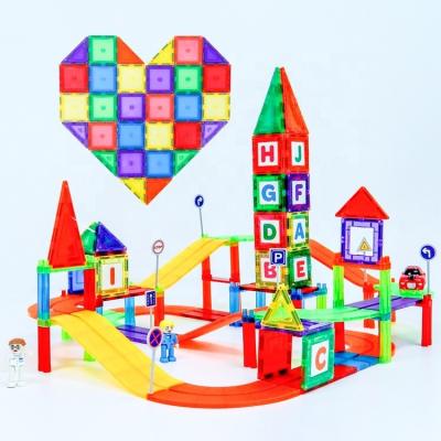 China Building Toy Amazon 126PCS Magnet Educational Toys PULL BACK Magnetic Packing Track Building Blocks For Children for sale