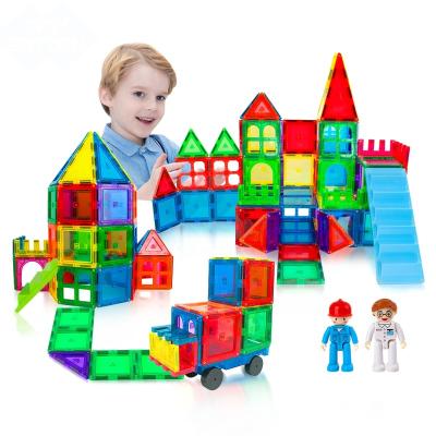 China Hot Selling Building Toy 60PCS Magnet Toys Non-Toxic Strong Magnetic Tiles Plastic DIY ABS Building Blocks for sale