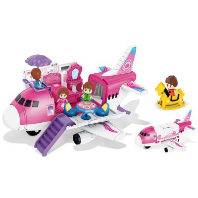 China Wholesale Kids Toys Self Assembly Playset Airplane Model Toy Storage Plane Aircraft Pretend Airplane Play House Set 48.1*28.7*9.6/37.4*19.5*9.8cm for sale