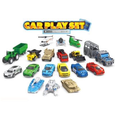 China Various Diecast Model Diecast Car Diecast Coche De Juguete Car Toy Best Quality 20 PCS Mini Military Car Construction Truck for sale