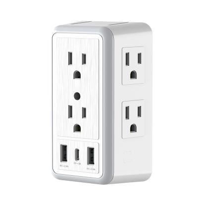 China Residential / General Purpose Wall Socket Outlet , OULIYO 6 Outlet Supplement With USB C Multi Socket Outlet for sale