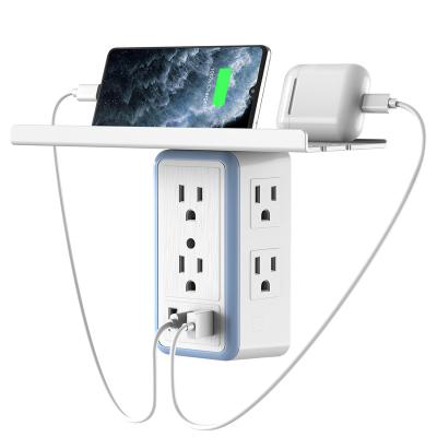 China OULIYO 6 Socket Wall Outlet Outlet Supplement Residential / Multipurpose Surge Protector with USB C Multi Socket Outlet with Smart Night Light for Bathroom for sale