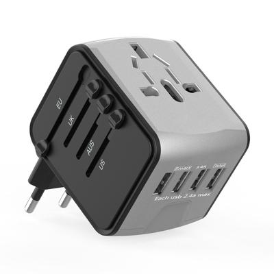 China Charge 4 Devices Travel Adapter Outlet Adapter Travel Accessory at One Time with 4 USB Ports Universal Charger (UK, USA, AU, Europe & Asia) for sale