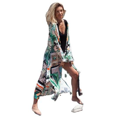 China Anti-wrinkle Women's Robe Gown Cardigan Kimono Beach Bohemian Skirt for sale