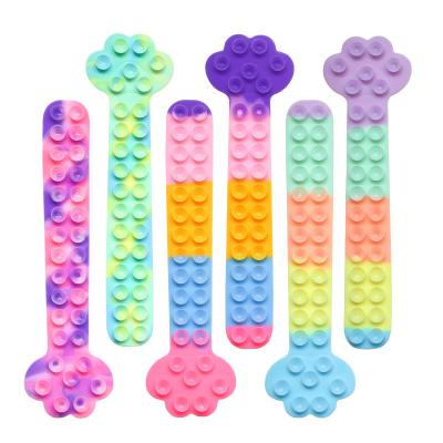 China New Silicone HY51 2022 Popular Creative Sticker Cat Claw Sucker Toy Decompression Anti Stress Stir Squidopop Squeeze Toys for sale