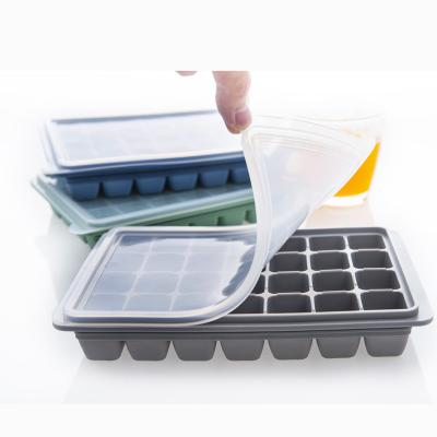 China HY51 Custom Silicone 28 Grids Stocked Ice Cube Freezer Trays With Silicone Lids for sale