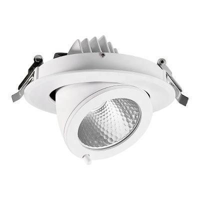 China Adjustable Light Direction Recessed 25W Dimmable Round Elephant Rotated Adjustable Mounting Gimbal LED Downlight Embedded Housing for sale