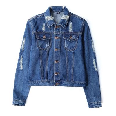 China Latest Breathable Denim Jacket Ladies Fringed Denim Jacket Customized Loose Breathable Denim Jacket for sale