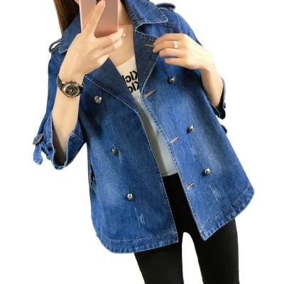 China Wholesale Women's Fashion Lattice Quality Breathable Ladies Denim Jacket 2021 Women's Long Sleeve Breathable Jackets for sale