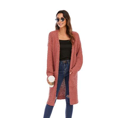 China Anti-Wrinkle Anti-Wrinkle Soft Drop Shoulder Knitted Full Sleeve Women Cover Up Long Wrap Cardigan Sweater Coat With Pocket for sale