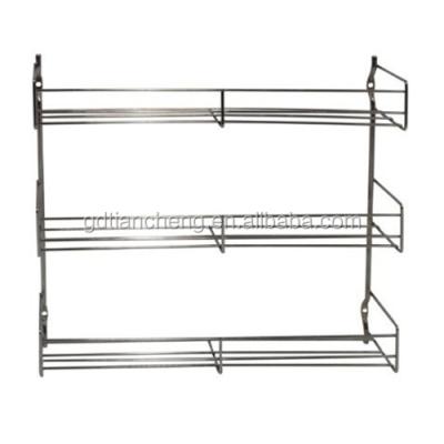 China Sustainable Wall Mounted Stainless Steel Storage Spice Rack for sale