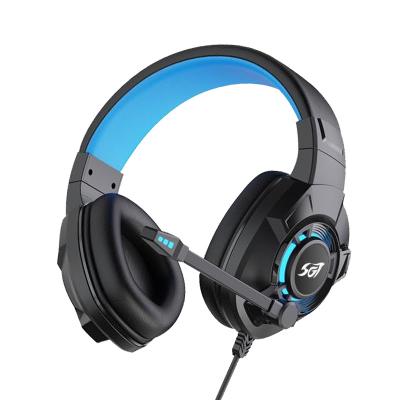 China Headband Professional Gaming Headphone Led Light Bass Stereo Noise Reduction Cheap LED Gaming Headset with Mic for sale