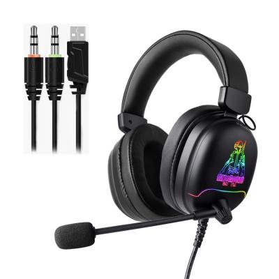 China Headband 2021 New colorful LED Gaming headphone V6800 over the ear headset for sale