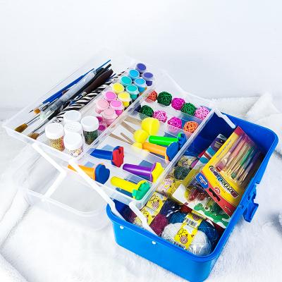 China Barber Shop Plastic 3-Layer Art and Craft Storage Box with Universal Organizer Container for Art Tool Case for sale