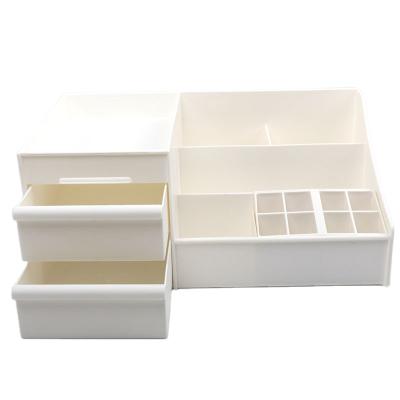 China Multifunctional Desktop Makeup Storage Box Cosmetic Organizer with Drawers for Vanity Sleek Holder for Brushes for sale