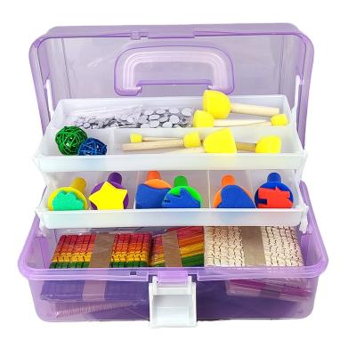 China Sustainable Craft Kits Library In A Plastic Craft Box Organizer Craft And Art Supplies For Kids for sale