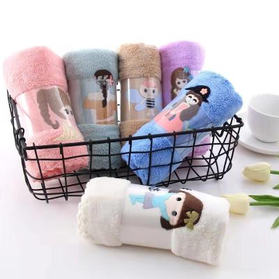 China QUICK DRY Cartoon Character Embroidered Towel Life Durable Non-deformable Home Towel for sale