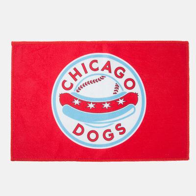 China Wholesale custom good quality red color QUICK DRY no minimum gathering towel light weight printed logo gathering towels for sale