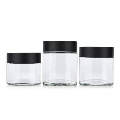 China 2oz 3oz 4oz Medicine Child Proof Lid Stash Storage Jars Child Proof CBD Glass Packaging for sale